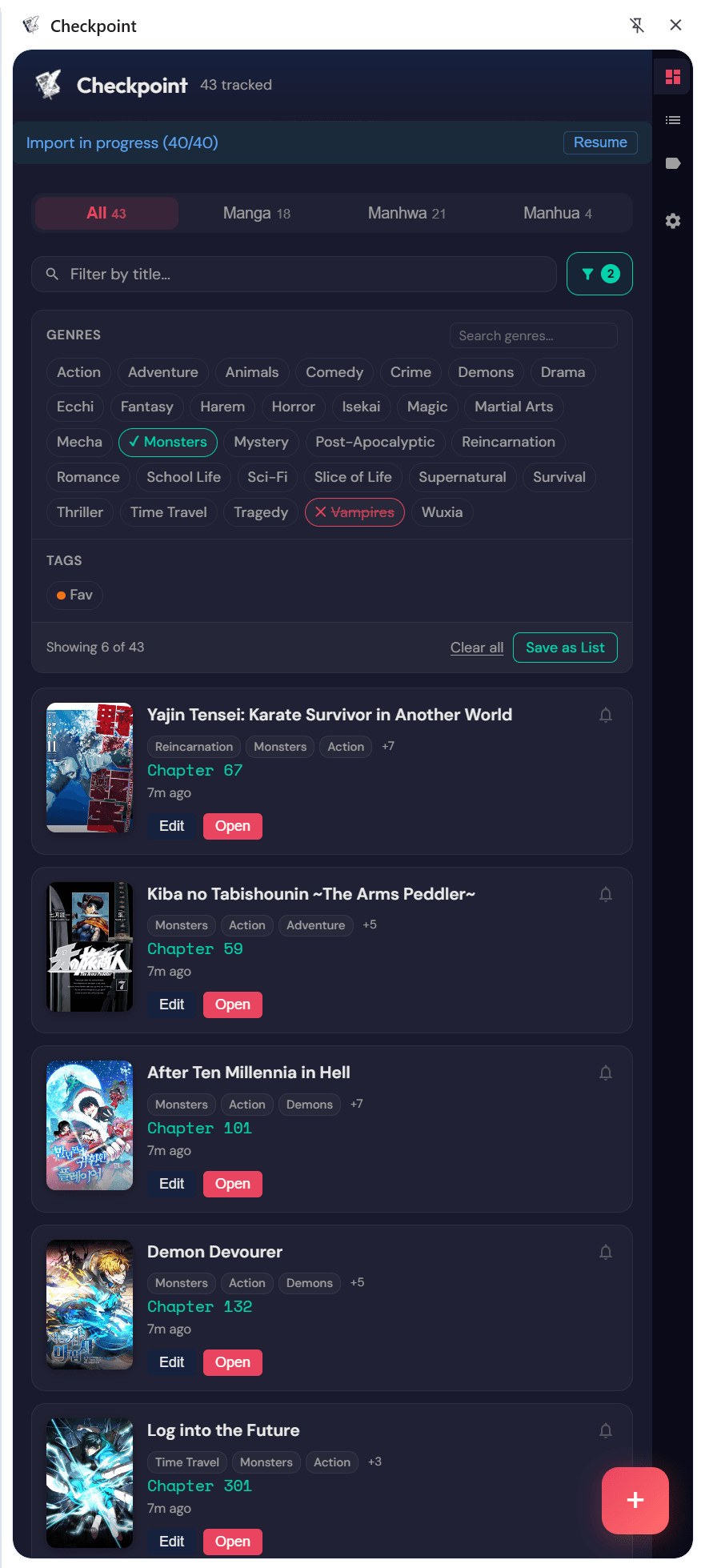 Tag filtering with tri-state controls